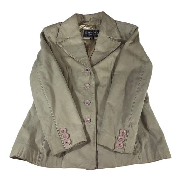 Vintage Wilsons Leather Experts Button Front Soft Leather Women's Jacket Large - Picture 3 of 9